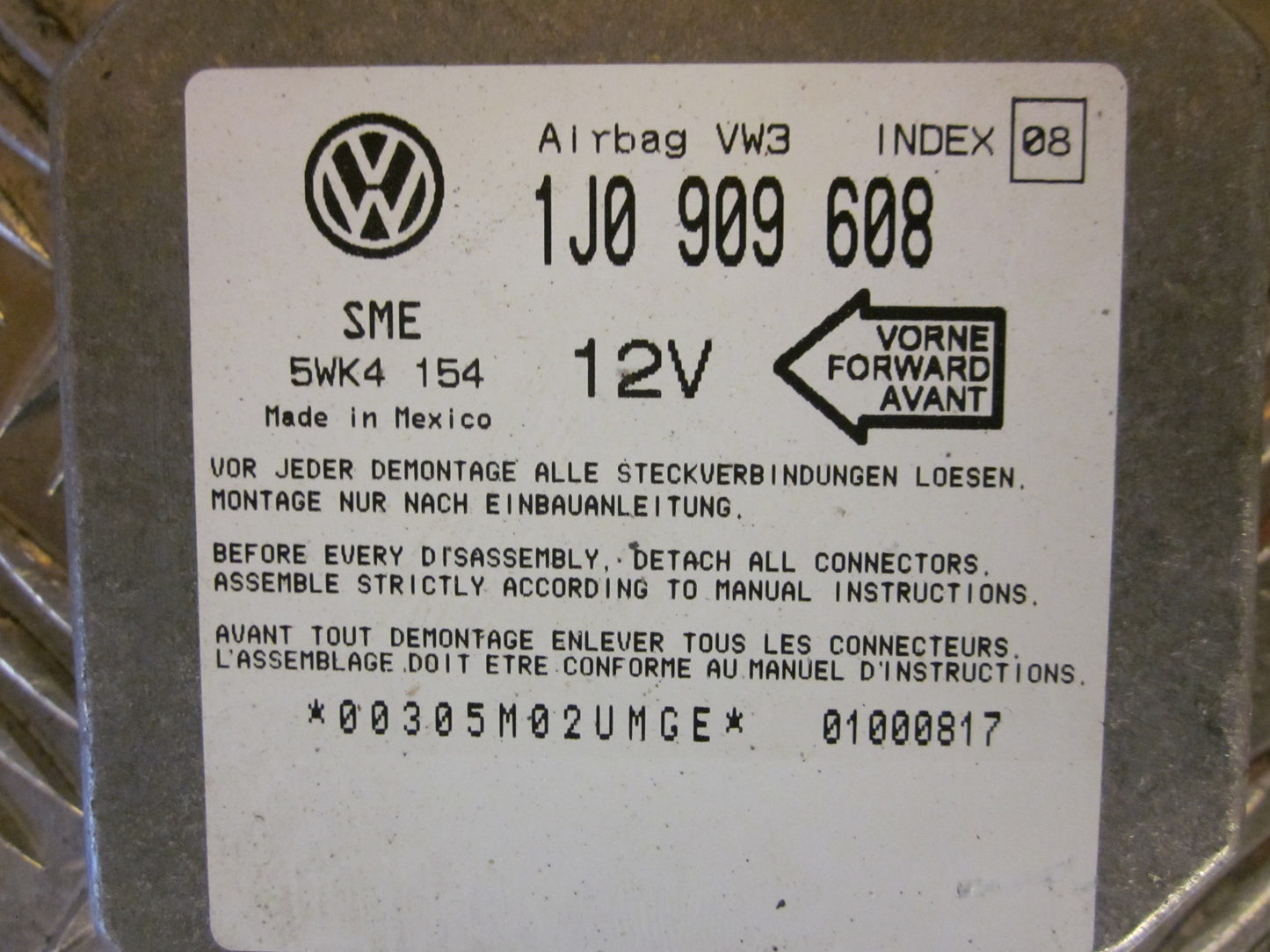 Brugt Skoda Octavia (1U) (97-04) Airbag Elboks med kun 74.000 Km. fra Autogenbrug / Autoophug