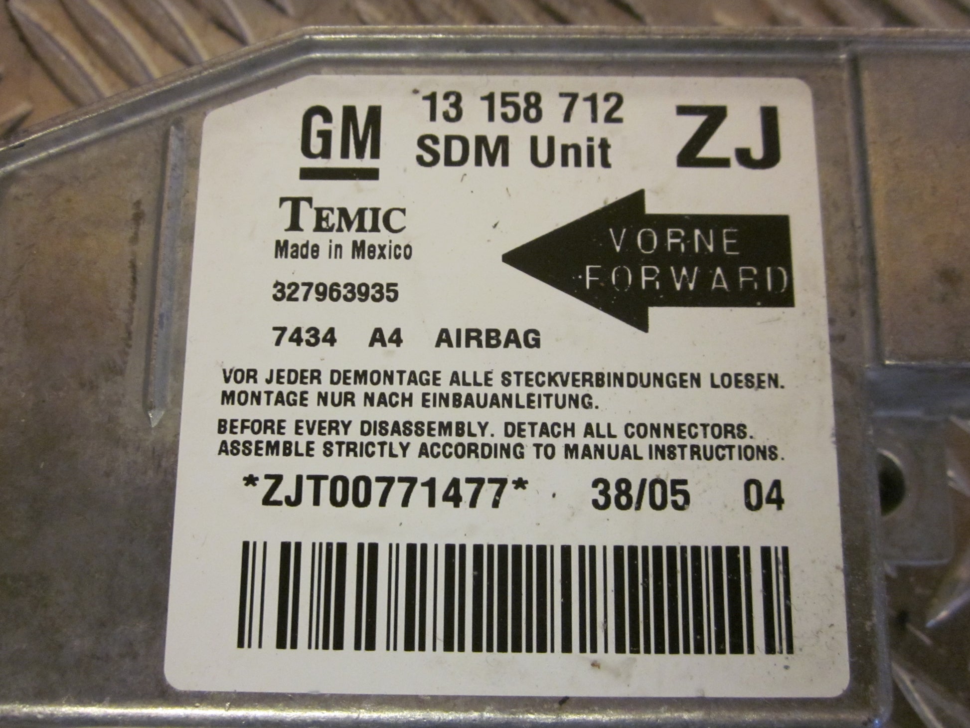 Brugt Opel Meriva A (03-09) Airbag Elboks med kun 182.000 Km. fra Autogenbrug / Autoophug