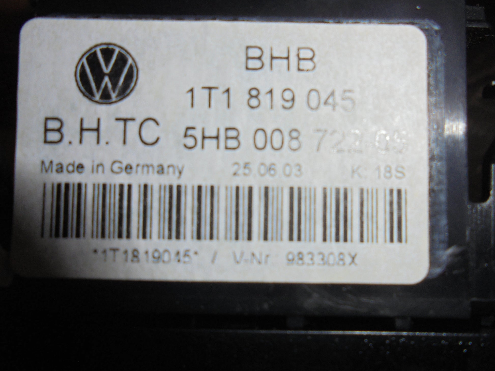 Brugt VW Touran 1T/Gp (03-10) Varmeregulering med kun 63.000 Km. fra Autogenbrug / Autoophug