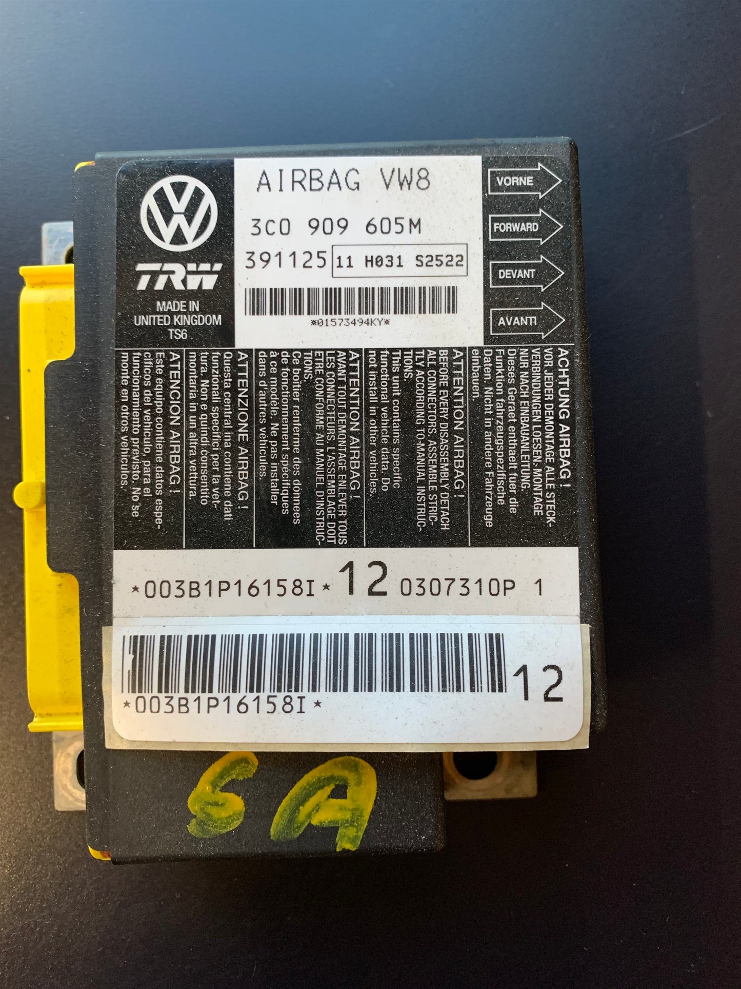 Brugt VW Passat 3C (05-10) Airbag Elboks med kun 375.000 Km. fra Autogenbrug / Autoophug